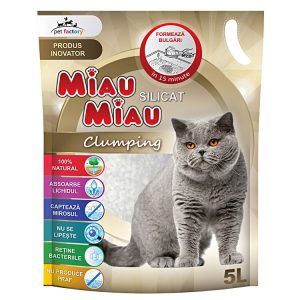 Nisip Pisici MIAU MIAU Clumping Silicat