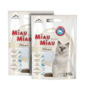 Pachet Economic Nisip Pisici MIAU MIAU Silicat Maxi 2x15L