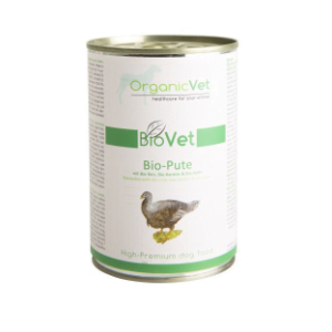 OrganicVet Biovet Curcan orez morcovi mere organice 400g