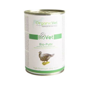 OrganicVet Biovet Curcan orez morcovi mere organice 400g