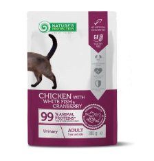 Nature's Protection Pisica Adulta Sterilizata Plic cu Pui Peste Alb si Merisoare 100g