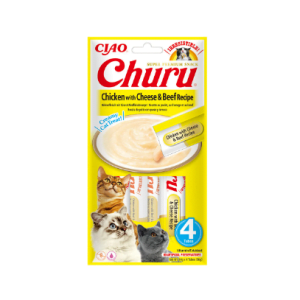Churu Recompensa Cremoasa Reteta Pui cu Branza si Vita 4x14g