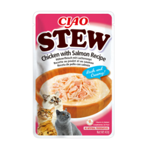 Ciao Churu Stew pentru Pisici cu Pui si Somon 40g
