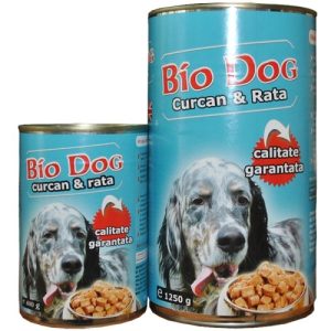 Hrana umeda pentru caini BIODOG curcan si rata 1250 gr