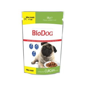 Hrana umeda pentru caini BIODOG plic mini adult curcan in sos 100 gr