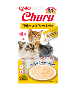 Churu Recompensa Cremoasa cu Pui si Branza 14gr x 4buc
