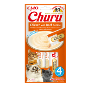Churu Recompensa Cremoasa cu Pui si Vita 14gr x 4buc