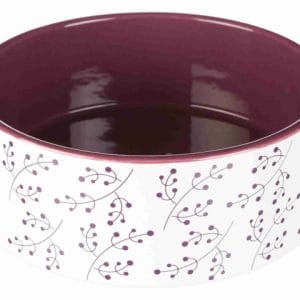 Trixie Castron Ceramic Floral1.4 l/20 cm Alb/Berry