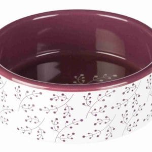 Trixie Castron Ceramic Floral1.4 l/20 cm Alb/Berry - imagine 3
