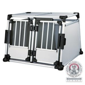 Trixie Cusca Dubla De Transport Aluminiu M-L: 93x64x88 cm Pana la 50 kg Argintiu/Gri