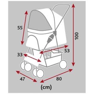 Trixie Carucior Buggy Pana La 15 Kg 4 Roti 47x100x80cm - imagine 3