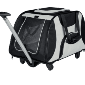 Trixie Geanta De Transport Troler Cu Maner Telescopic 34x43x67 cm Pana la 21 kg Negru/Gri