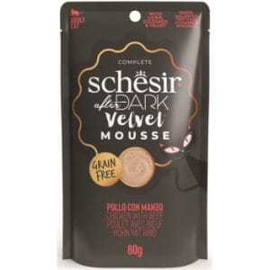 Hrana umeda pentru pisici Schesir After Dark Plic mousse cu Pui şi Vită 80 gr