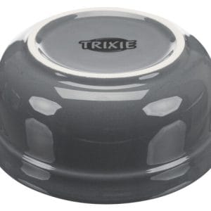 Trixie Set 2 Castroane Ceramice Cu Suport Metalic 2x0.6 l/15 cm/32x9x16 cm Petrol/Gri - imagine 3