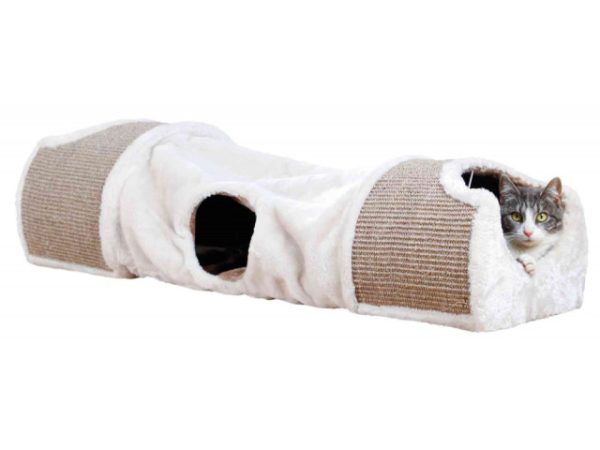 Trixie Tunel De Zgariat Pentru Pisici 110x30x38 cm Gri Deschis/Maro