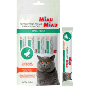 Recompensa Pisici Miau Miau Crema cu rata 4x15g