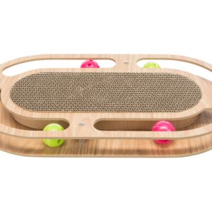 Trixie Carton De Zgariat Cu Cadru De Lemn Si 4 Mingi 46x4x25cm - imagine 3