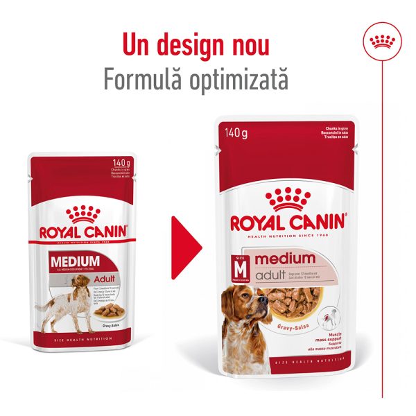 Royal Canin Medium Adult hrana umeda caine (in sos), 10 x 140 g 1 Royal Canin Medium Adult hrana umeda caine (in sos), 10 x 140 g