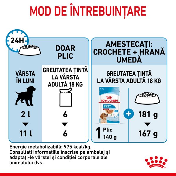 Royal Canin Medium Puppy hrana umeda caine junior (in sos), 10 x 140 g