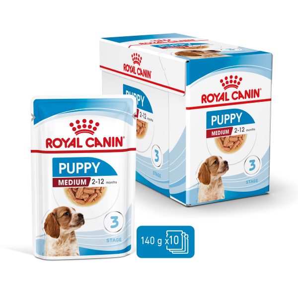 Royal Canin Medium Puppy hrana umeda caine junior (in sos), 10 x 140 g