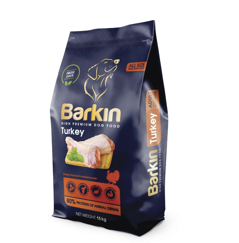 Hrana uscata premium Barkin Adult All Size Curcan 15kg