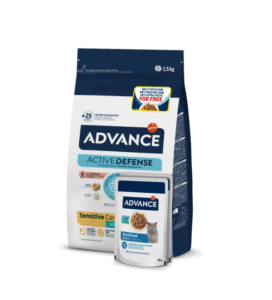 ADVANCE CAT STERILIZED SOMON SENSITIVE 1.5 KG + 2 PLICURI STERIL COD 85 G
