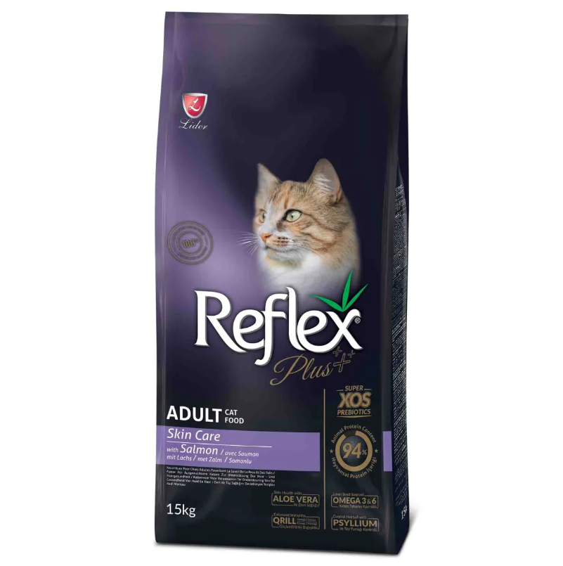 Hrana uscata pisici Reflex Plus Skin Care Somon piele si blana 15kg