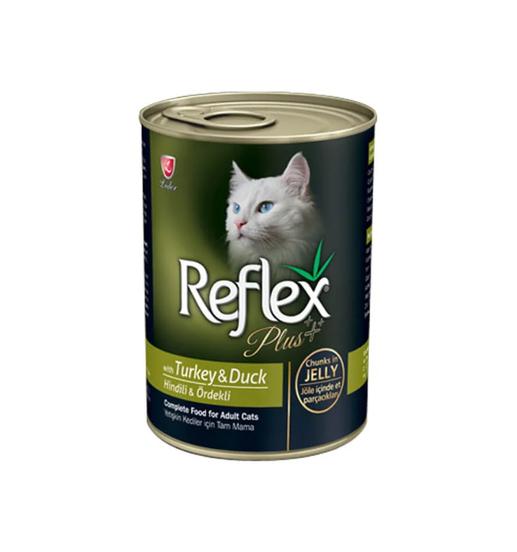 Hrana umeda pisici Reflex Plus Curcan si Rata in jeleu 400g