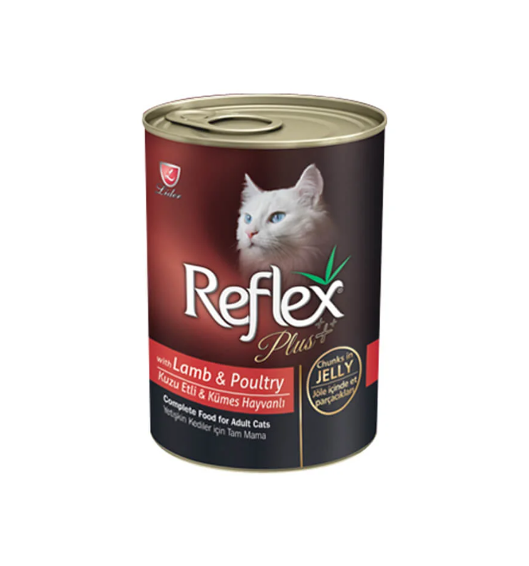 Mancare umeda pisici Reflex Plus in jeleu cu miel 400g
