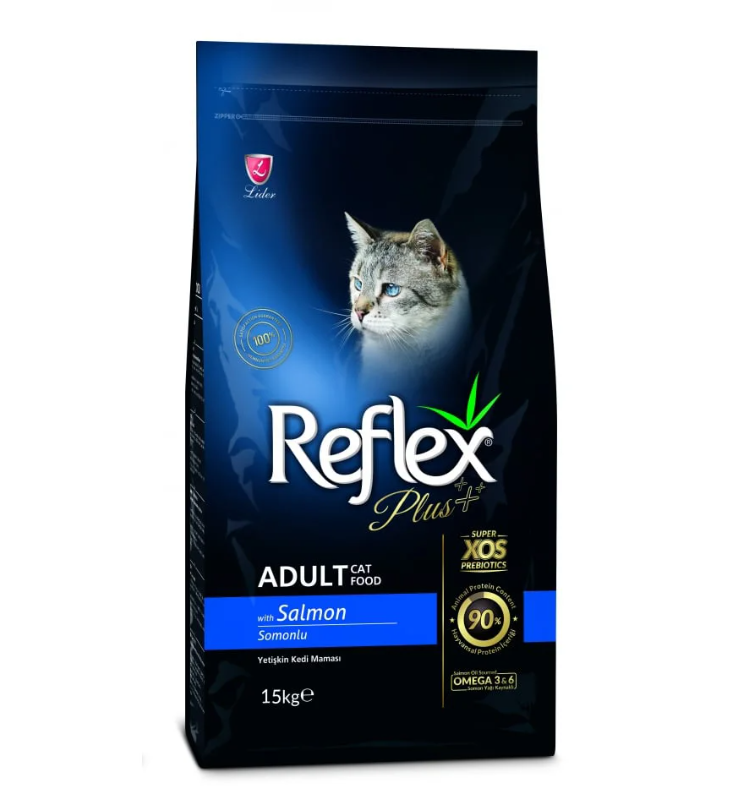 Hrana uscata pisici Reflex Plus Adult Somon 15 kg