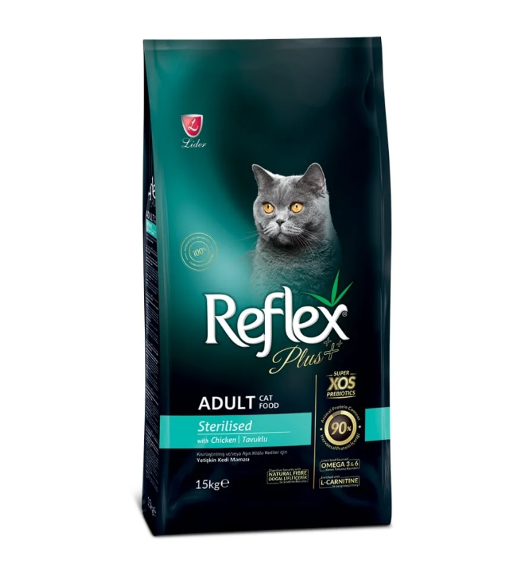 Hrana uscata pisici Reflex Plus Adult sterilizat cu pui 15 kg