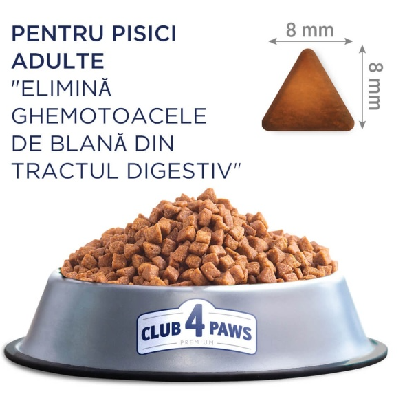 Hrana uscata pisici Club 4 Paws Hairball cu pui 14 kg
