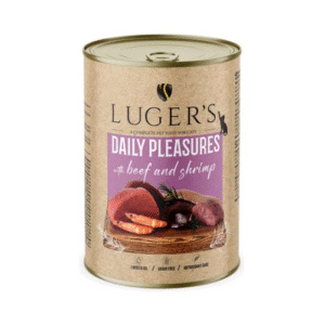 Hrana umeda pentru pisici LUGER'S adult cu vita si creveti 400g