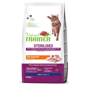 Hrana uscata pisica sterilizat NATURAL TRAINER cu curcan 1.5 kg