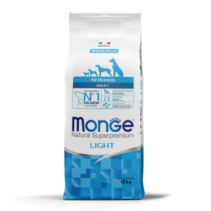 Monge Superpremium Adult Light cu Somon si Orez 12 kg