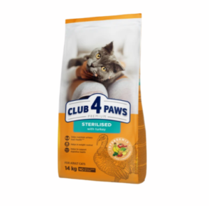 Hrana uscata pisici Club 4 Paws sterilizat cu curcan 14 kg