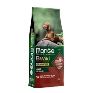 Monge BWild Dog Adult All Breeds Miel Cartof si Mazare 12kg