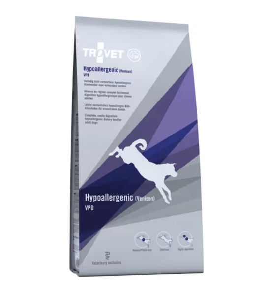 10 kg TROVET hypoallergenic cu caprioara caine