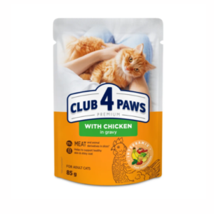 Hrana umeda Club 4 Paws Cat cu pui in sos 85g