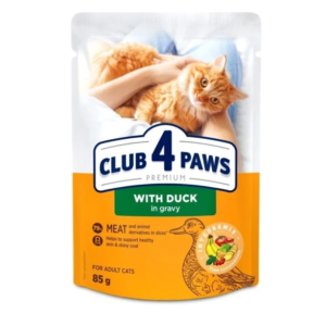 Hrana umeda Club 4 Paws Cat cu rata in sos 85g
